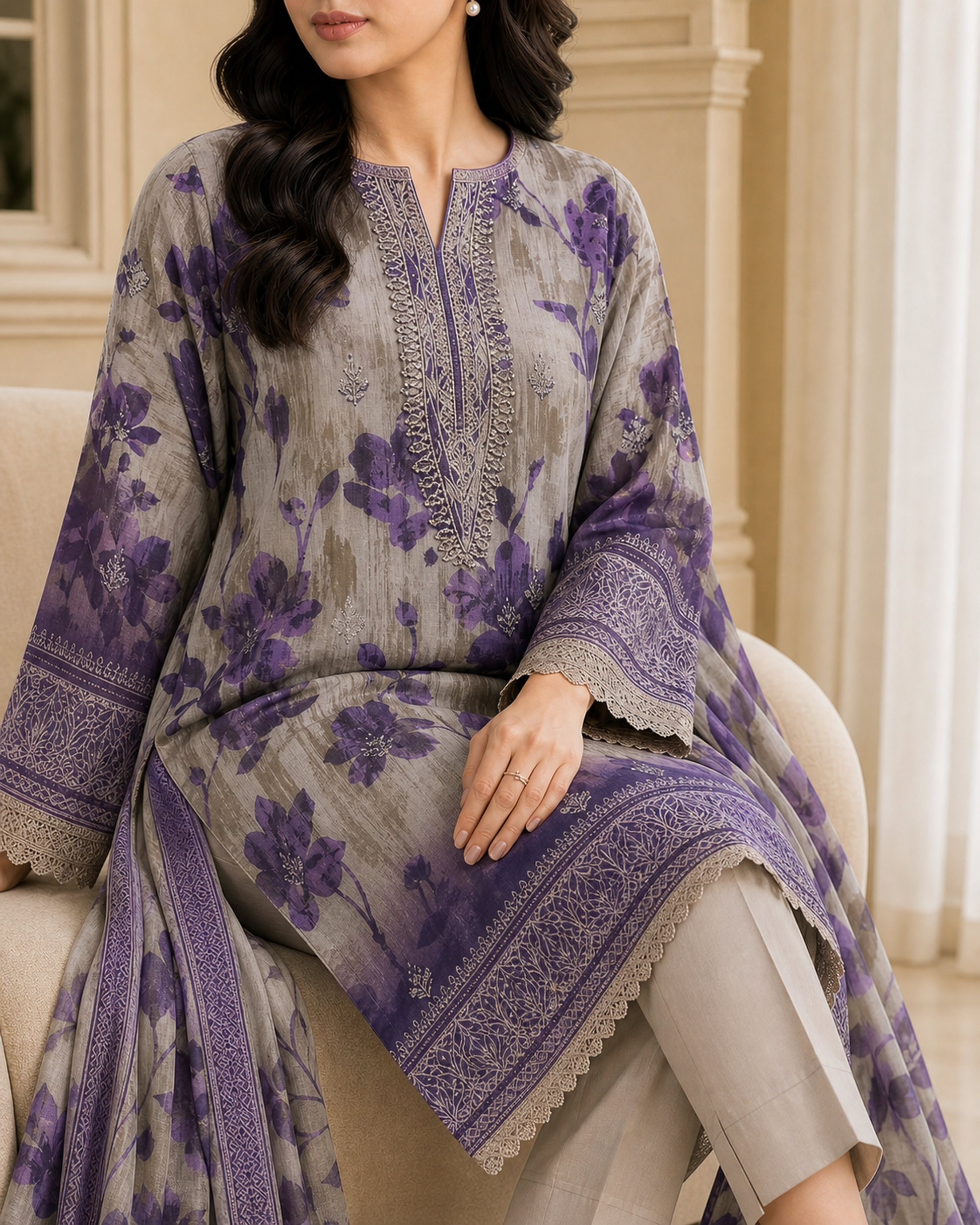 3 Piece Printed Lawn Suit