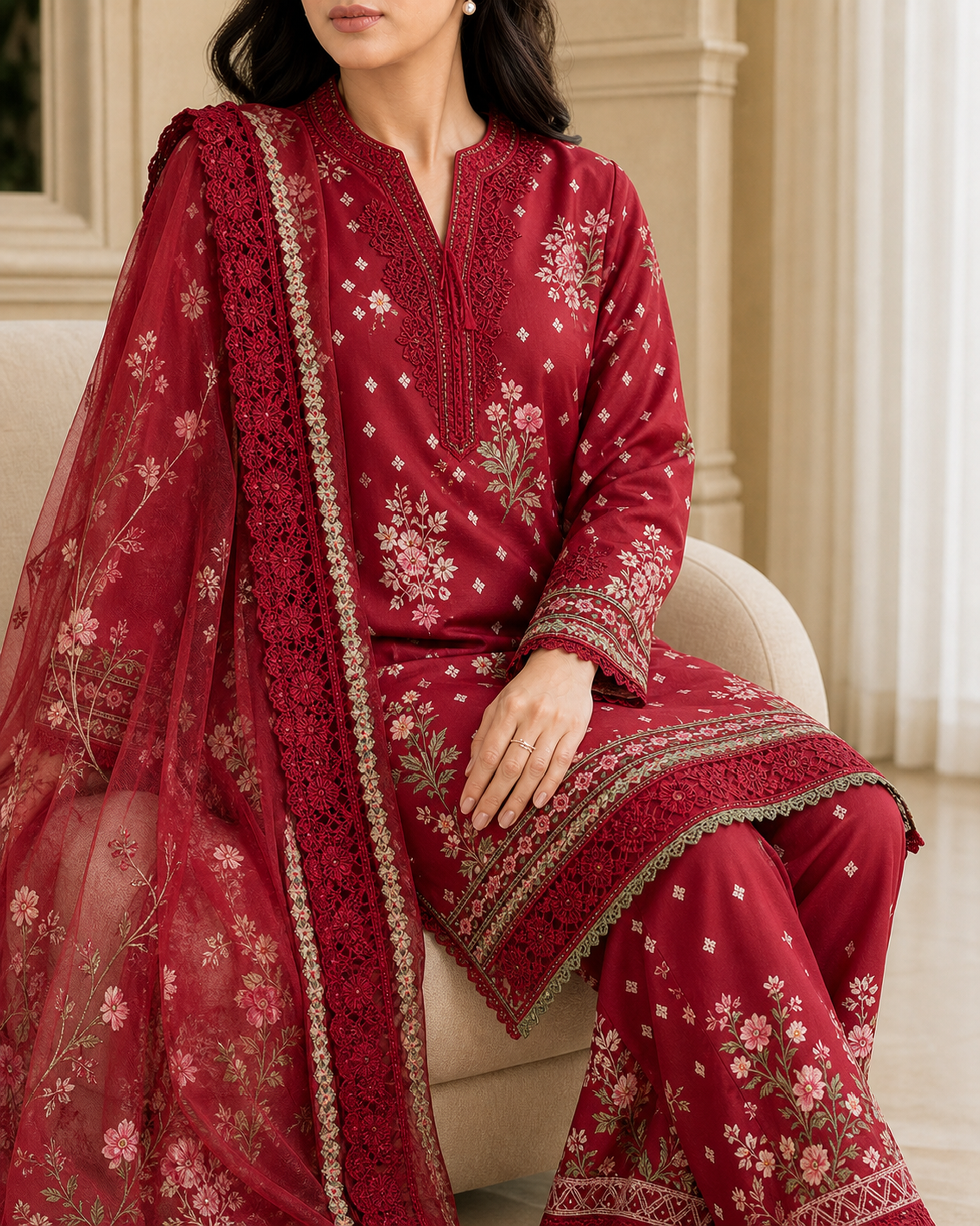 3 Piece Printed Lawn Suit