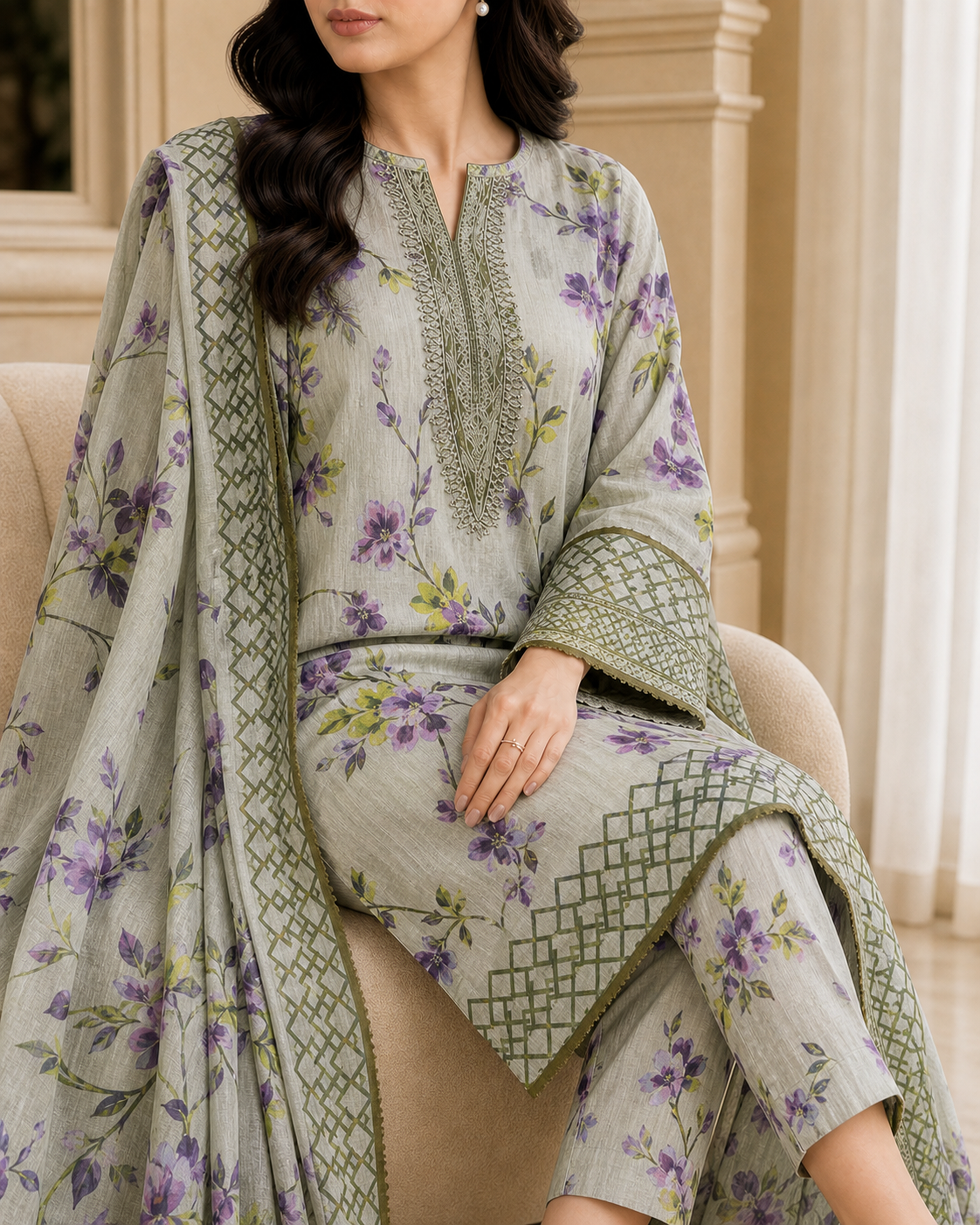 3 Piece Printed Lawn Suit